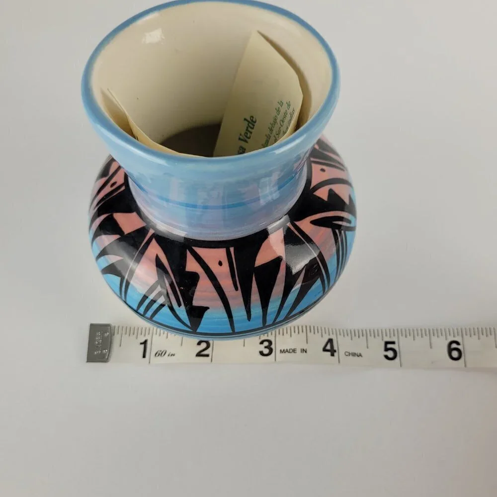 Mesa Verde Pottery Boho Native American Hand Painted Glazed Ceramic Pottery/Vase